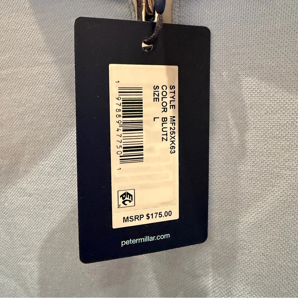 Peter Millar Albatross Cotton-Blend Piqué Quarter-Zip blue topaz MF25XK63 NWT - Picture 2 of 4